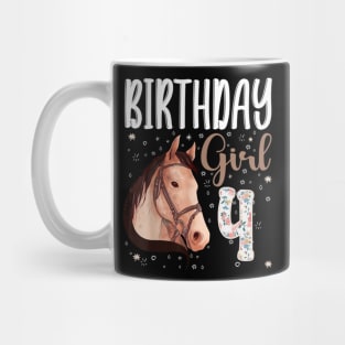 Horse Animal Lovers 4th Birthday Girl Mug